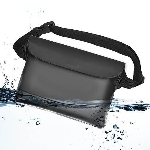 웨이브 다용도 물놀이 방수 힙색, 블랙, 1개