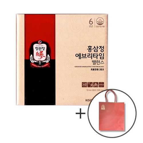 정관장 홍삼정 에브리타임 밸런스 + 쇼핑백, 30포, 10ml, 1박스
