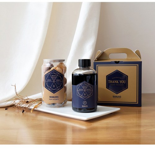 나인아워즈 답례품 선물용 스페셜티 콜드브루, 더치커피200ml & 수제쿠키, 1개, 커피쿠키세트