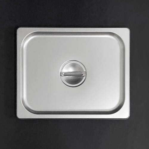 업소용 스텐 바트 밧드 셀프반찬통 보관용기, 1개, 스텐뚜껑, 1/2