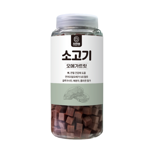 자연애 오메가트릿 강아지 져키 간식, 소고기, 520g, 2개