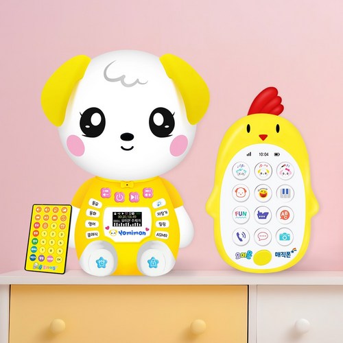 요미몬 플레이돌 (2003편 탑재) + 매직폰 (60가지 사운드) 패키지 / 동요 동화 자장가 수면등 ASMR 등 / 출산 신생아 백일 돌 조카 선물 / 베이비오디오, 1개