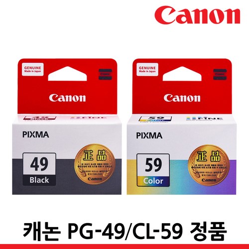캐논 정품잉크 PG-49 CL-59 E409 E489 E3190 E4290 E3390 3391, CL-59 컬러/정품, 1개