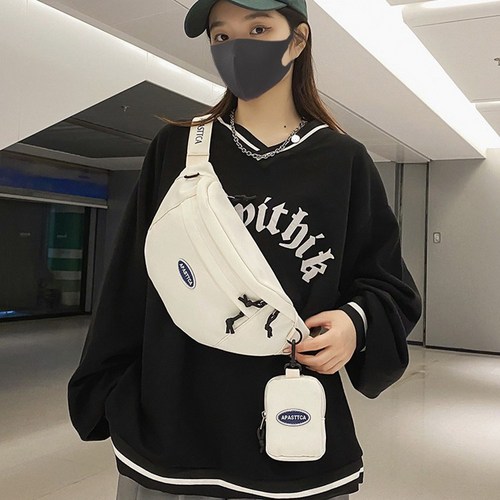 IEDUOS 커플 크로스백 남여공용 캐주얼 심플 슬링백 여자남자메신저백+미니 지갑 가방