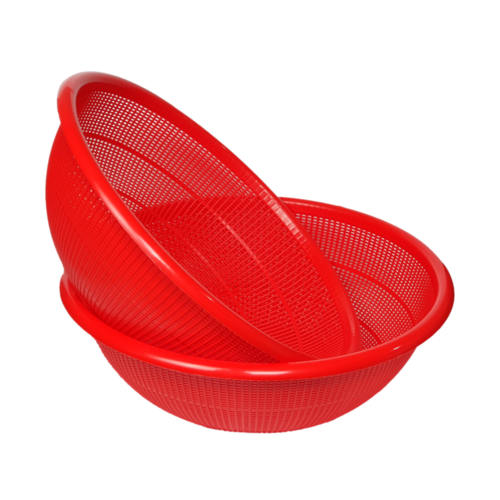 대원리빙 PP원형소쿠리 8~9호 2P, 2개, 빨강R