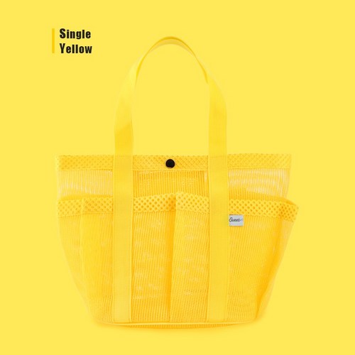 다용도 망사 목욕 복주머니 가방 26color, 옐로우-Single, 1개