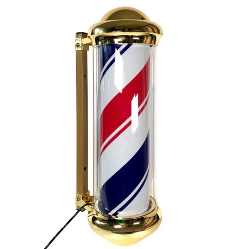 바버스토어 [국내생산]바버샵 LED 바버폴 이발소 싸인볼 회전간판, 1개, 실버(80cm)