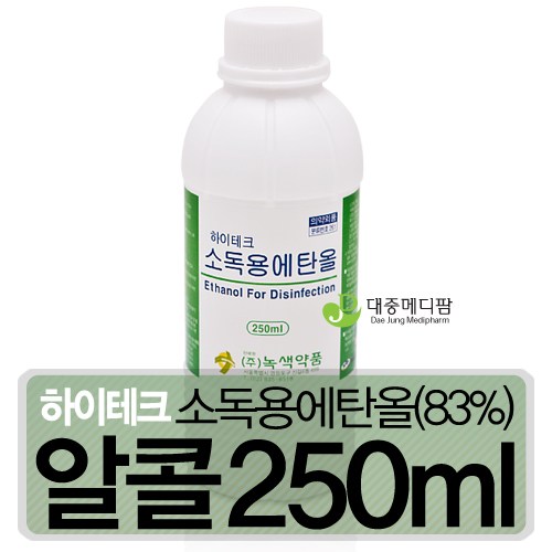 그린 소독용 에탄올(83%) 250ml, 1개