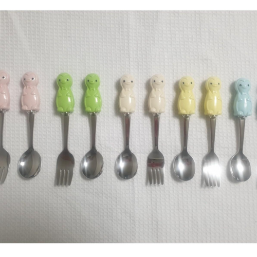 삼미 펭귄 티스푼 티포크 세트, 티스푼+티포크, 스카이블루, 1개