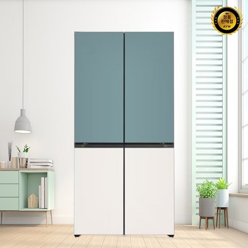 [색상선택형] LG전자 디오스 오브제컬렉션 610L 4도어 빌트인 미스트 글라스 냉장고 M623GTB042S 방문설치