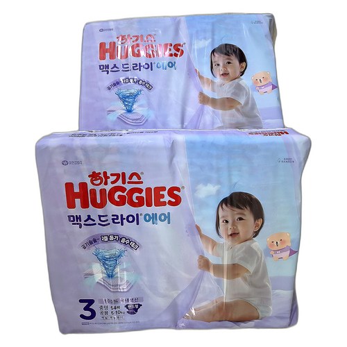 밴드형 기저귀 맥스드라이 3단계 에어 고용 중형 국내생산 부드러운 안전한 128개, 2매, 3단계