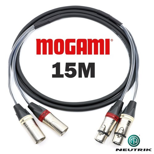 MOGAMI 모가미 2930 XLR + 2채널 뉴트릭 니켈 멀티 케이블 15M, 1개