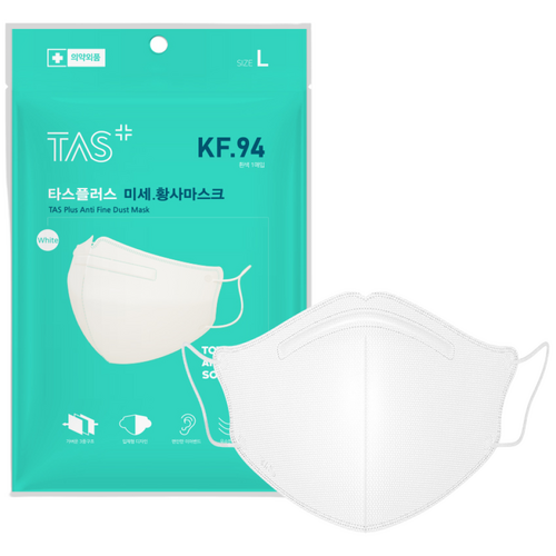 TAS 마스크 컬러에디션 KF94 새부리형 대형 1개입 50매, 화이트, 50개, 1개입