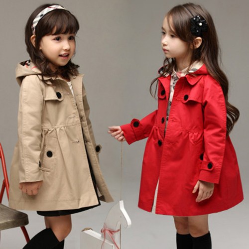 쁘띠앙쥬 여아 봄가을 후드트렌치코트