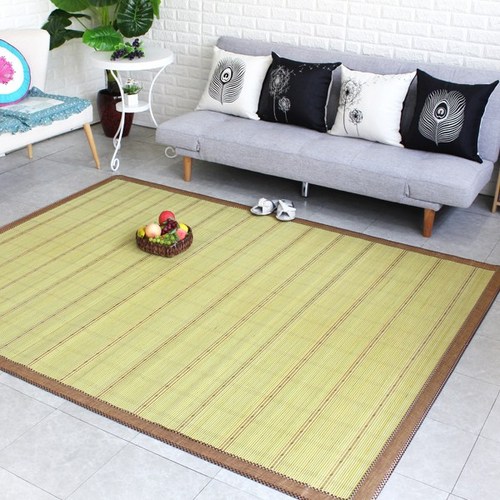 eden 체크보더 대자리 대나무돗자리 퀸 거실 180x220 여름매트, 체크보더 대자리 퀸