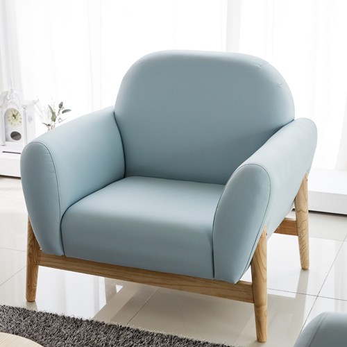 마티노가구 아모르 원목 인조가죽 1인용 소파, 민트