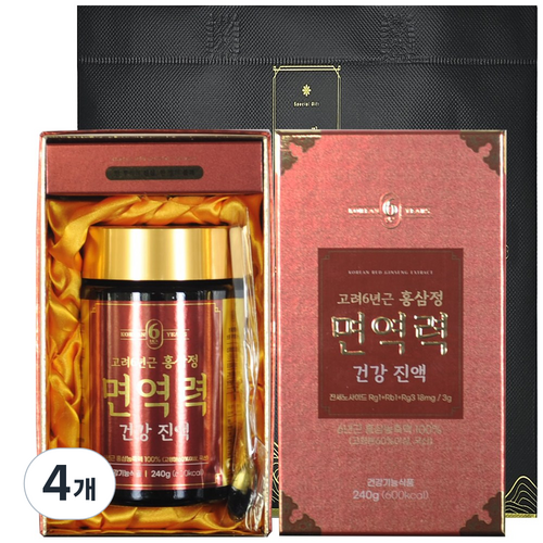 대한홍삼 고려6년근 홍삼정 면역력 건강 진액, 4개, 240g
