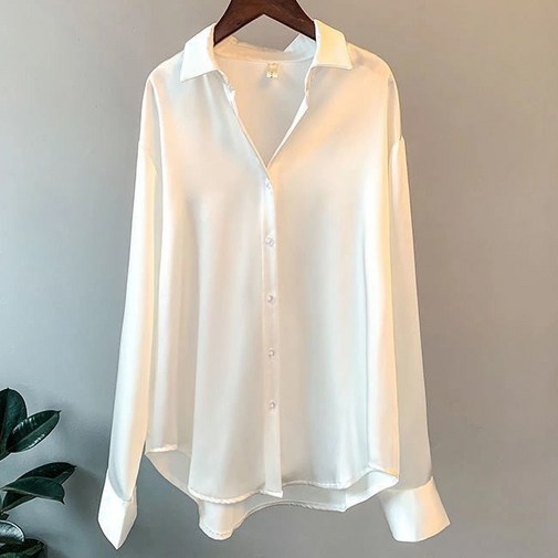 루크 시그니처 새틴 블라우스