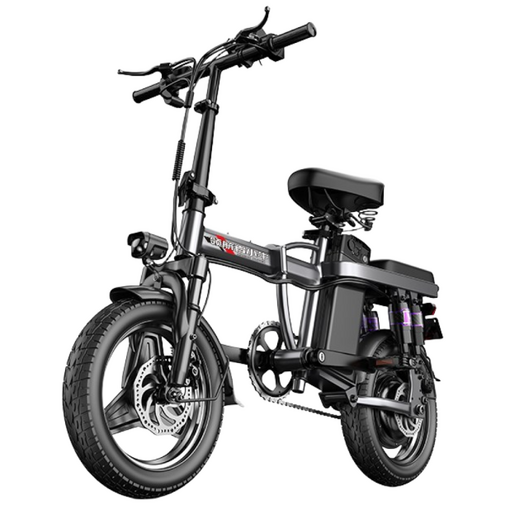 GT 전기자전거접이식 고출력 전동 출퇴근 미니벨로 경량 48V, 블랙, 스틸