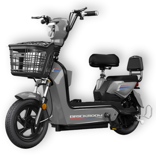 BRICKROOM 3세대 전기 자전거 자토바이 출퇴근 전동 스쿠터 2인용 바이크, 그레이