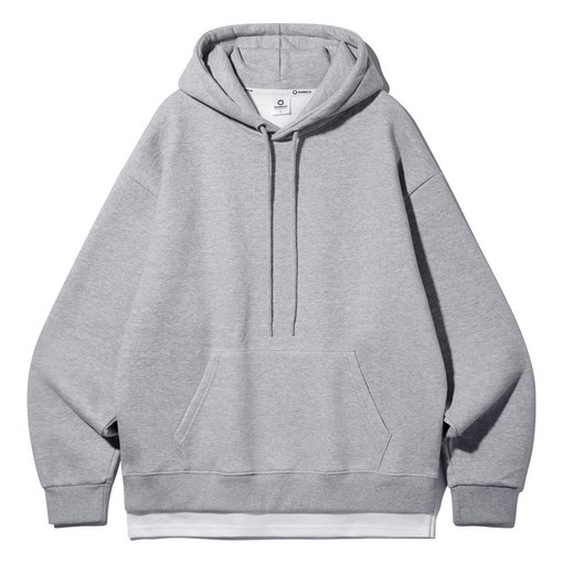 앨빈클로 남녀공용 더블코튼 레이어드 오버핏 후드티 AVH885