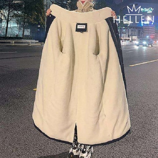 헬렌 헬렌 겨울 아우터 롱 야상 양털 안감 점퍼 헤이트양털