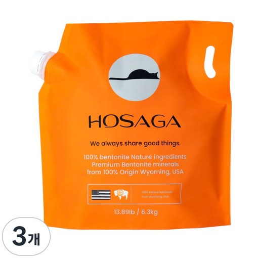 호사가 프리미엄 벤토나이트 고양이모래, 3개, 6.3kg, 1개입