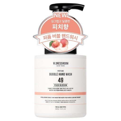 더블유드레스룸 퍼퓸 버블 핸드워시 피치블러썸