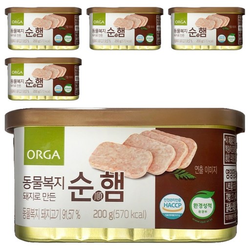 ORGA 동물복지 돼지로 만든 순햄 200g