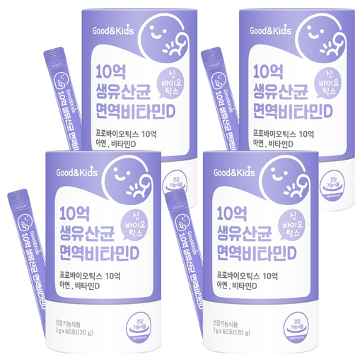 굿앤키즈 내츄럴플러스 10억 생유산균 면역비타민D 60p