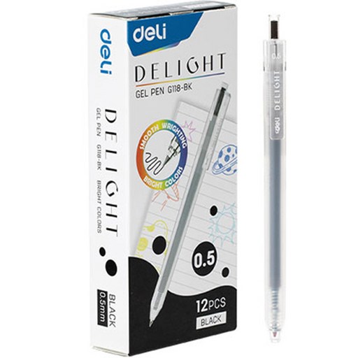 델리 델라이트 퀵드라이 노크식 젤잉크펜 0.5mm EQ118