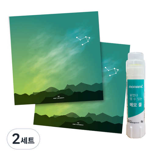 꼼꼬미 12 별자리 메모지 2p + 재접착풀