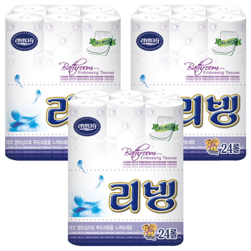 리빙티슈 무형광 롤화장지 2겹