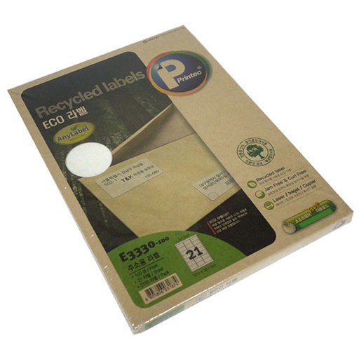 프린텍 애니 친환경용지 라벨지 E3330-100
