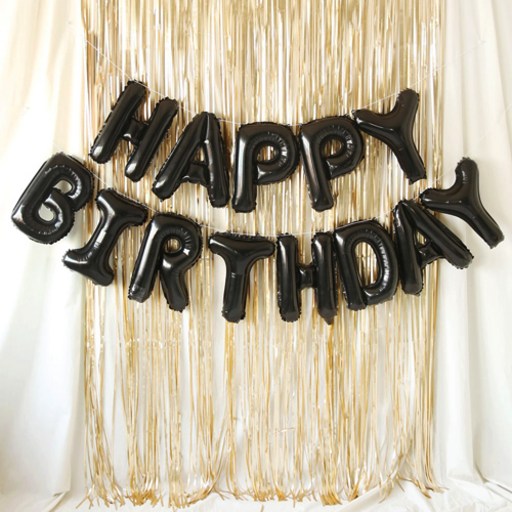 HAPPY BIRTHDAY 은박풍선 커튼 세트