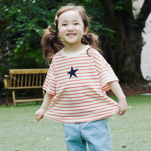 아동 ST별 라운드 반팔 티셔츠