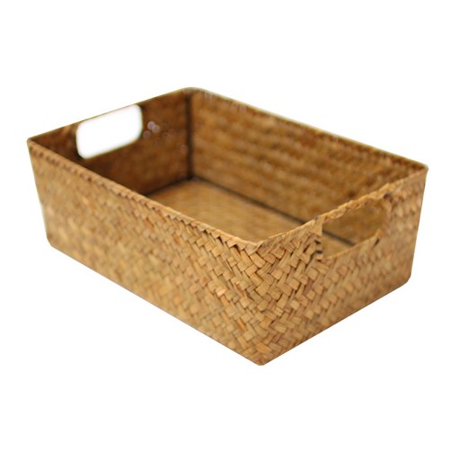 내일의공간 손잡이 사각 라탄바구니 M 33 x 23 x 11 cm