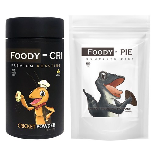 푸디웜 푸디파이 50g + 푸디크리 100g 파충류 사료 세트