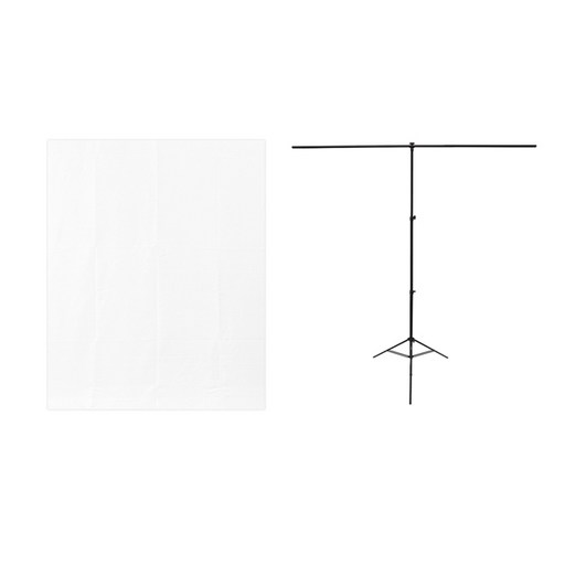대한몰 크로마키 촬영용 폴리 배경천 150 x 200 cm + T자 거치대 230cm 세트