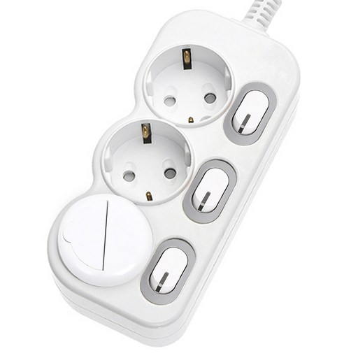 에코파워탭 LED 개별 절전 3구 멀티탭 EPM 203N + 안전커버 랜덤발송