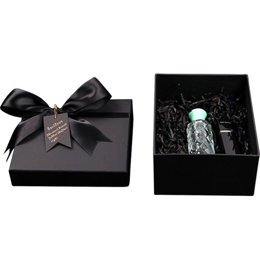 메이크마인 석고방향제 선물 포장 박스 블랙리본 15 x 8 cm