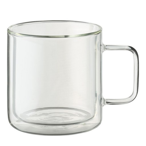 몬즈 더블 월 컬러 이중 내열 유리 머그컵 380ml