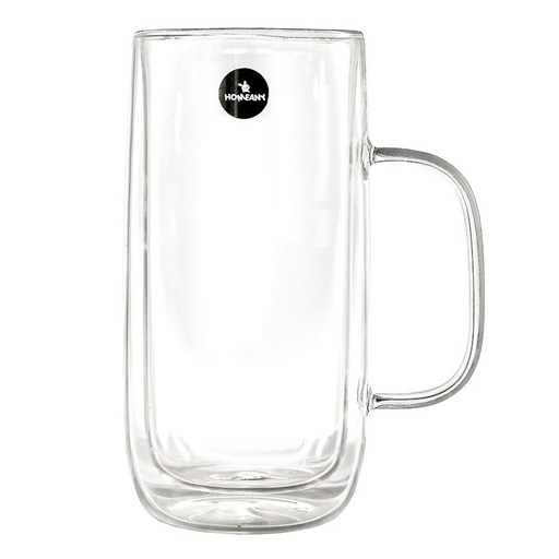 홈애니 클래식 이중 내열 유리 맥주잔 600ml