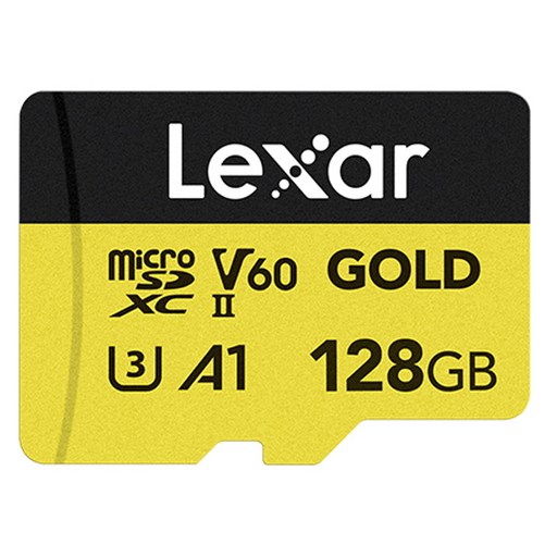 렉사 V60 4K 고프로 DJI UHS-II 매빅 드론 액션캠 전용 마이크로SD 메모리카드 GOLD LMSGOLD128G-BNNNG