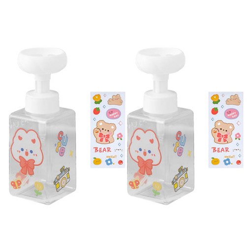 더자카 플라워 거품 핸드워시 디스펜서 2p 450ml + 스티커2p 랜덤발송