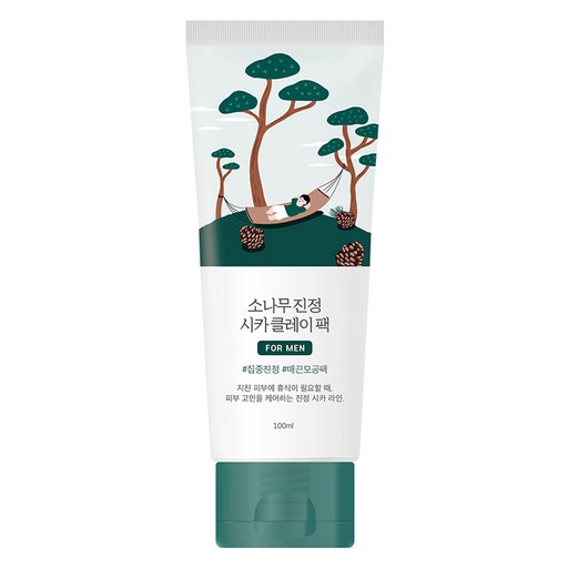 라운드랩 포 맨 소나무 진정 시카 클레이 팩 100ml