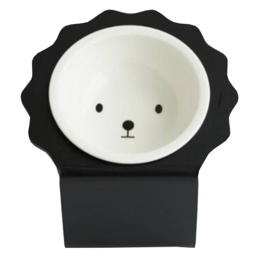 매기앤보 강아지 비숑 스탠드 경사 식기 Medium+ 17cm + 도기 세트