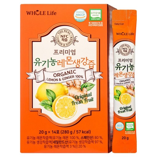 WHOLELIFE 프리미엄 유기농 레몬생강즙 14p
