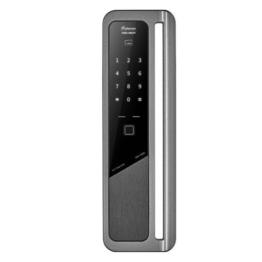 게이트맨 푸시풀 도어락 지문인식 일반형 실버 데코칩 GM-1000L + IoT 디지털도어락