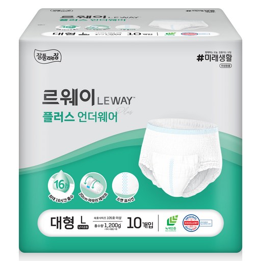 잘풀리는집 르웨이 남녀공용 플러스 언더웨어 성인기저귀